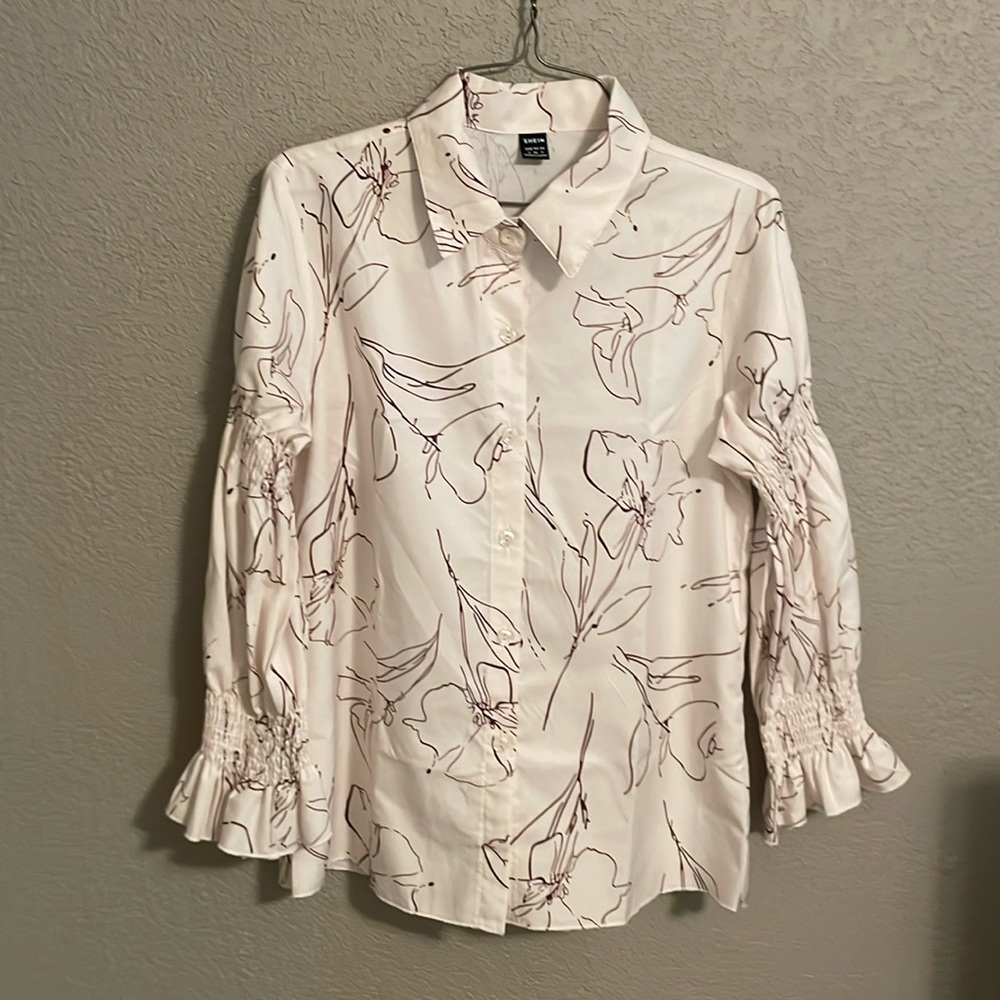 Shein Button Down Blouse NWT